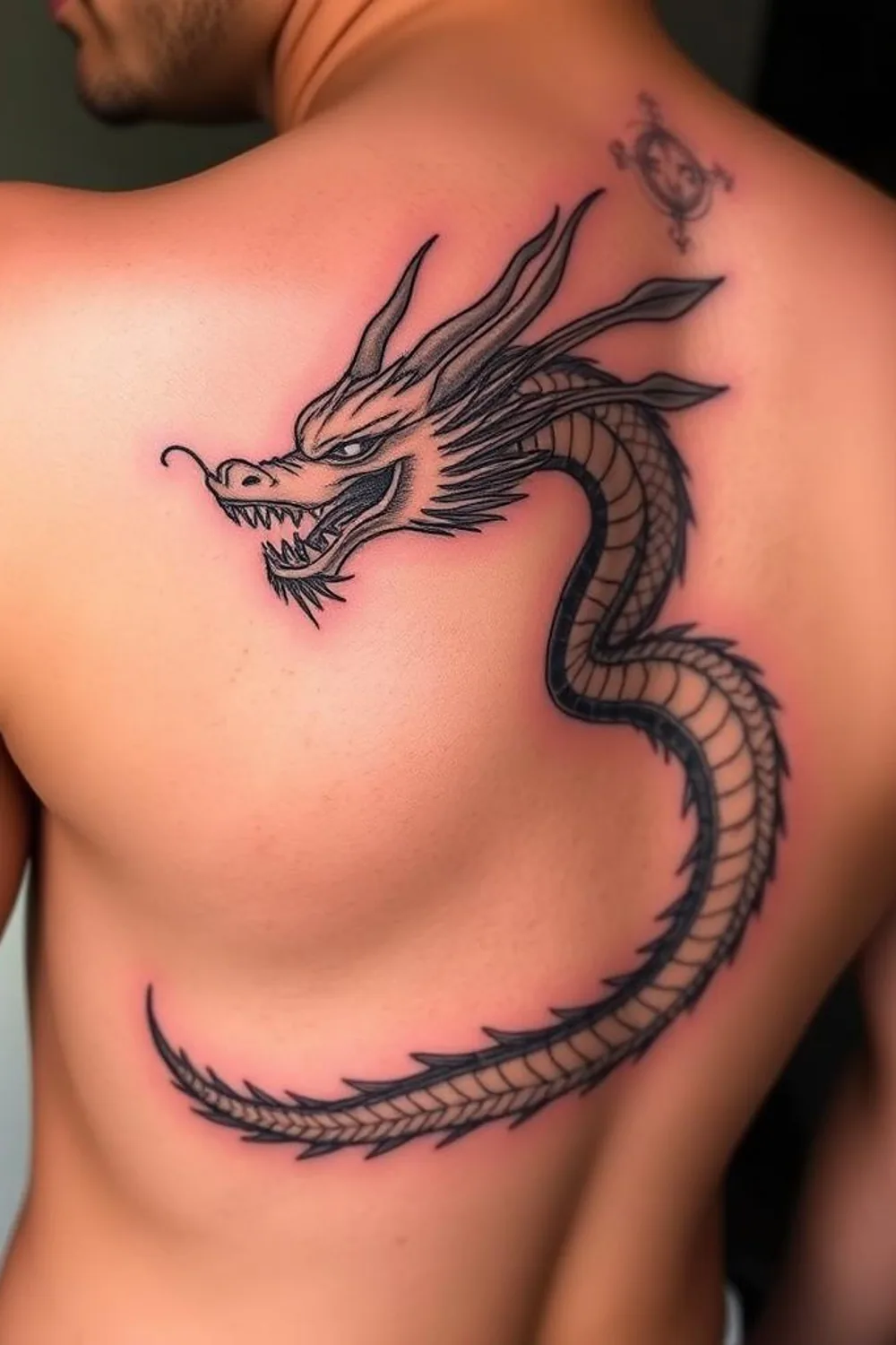 minimalist dragon tattoo