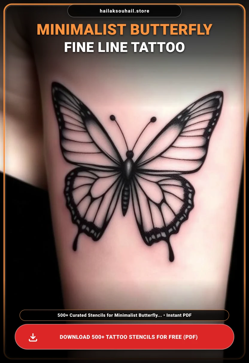Minimalist Butterfly Fine Line Tattoo: 50+ Ideen